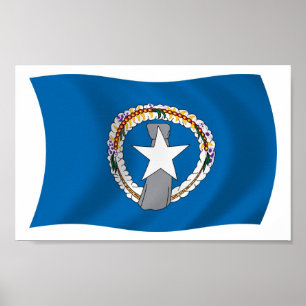 Affiche de drapeau des Îles Mariannes du Nord