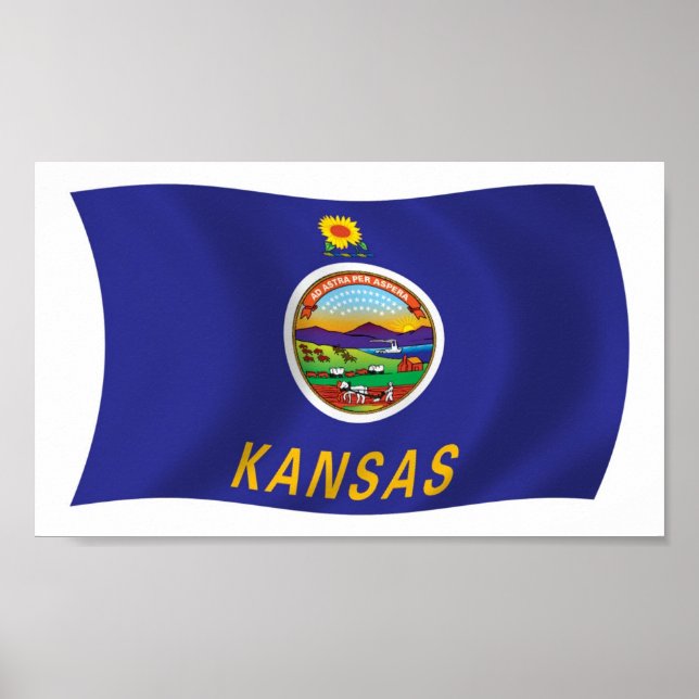 Affiche de drapeau du Kansas (Devant)