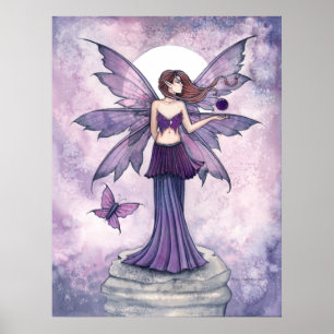 Affiche de fantaisie de fée de sphère violette