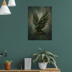 Affiche de fantasy Art de la forêt d'aigle de mous