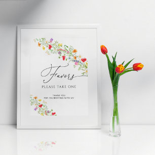 Affiche de faveurs de baiser de mariage aux fleurs