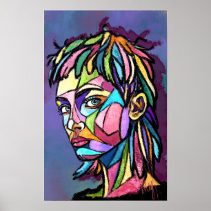 Affiche de femme d'art peint