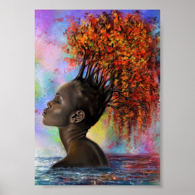 Affiche de femme d'automne impression (Devant)