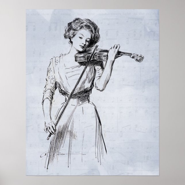 Affiche de femme jouant du violon (Devant)