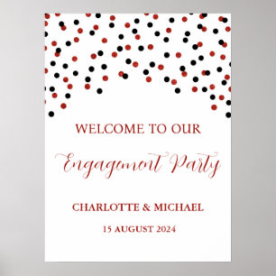 Affiche de fête de fiançailles personnalisée 18x24
