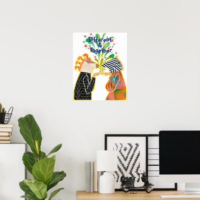 Affiche de fierté Different & Together – Prin d'ar (Bureau à domicile)