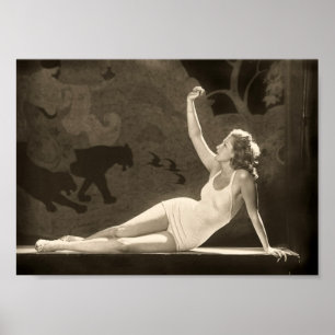 Affiche de fille de Zeigfeld d'art déco