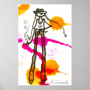 affiche de fille hipster