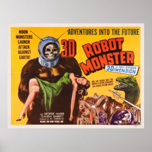 AFFICHE de FILM de MONSTRE du ROBOT 3D