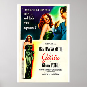 Affiche de film Gilda 1946 IMPRIMÉ A5-A1 40s Rita