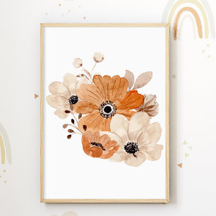 Affiche de fleurs à l'aquarelle Impression pour ch