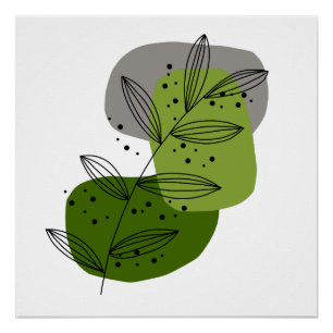 Affiche de fleurs abstraites d'art moderne