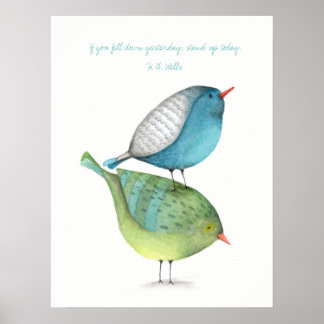 Affiche de fond blanc Stand Up Today