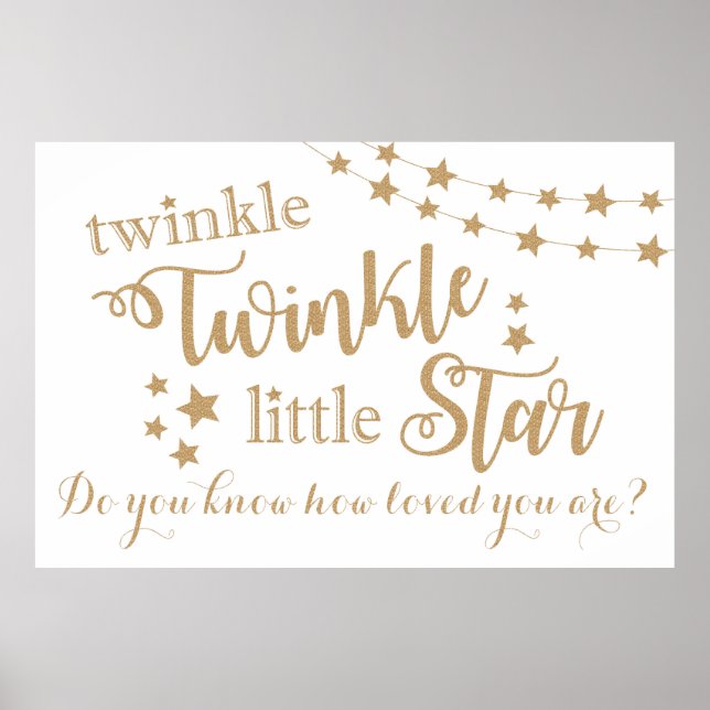 Affiche de fond en or scintillant Twinkle Twinkle  (Devant)