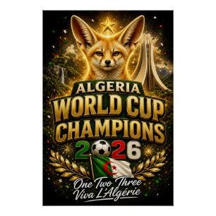 Affiche de football des champions d'Algérie Coupe