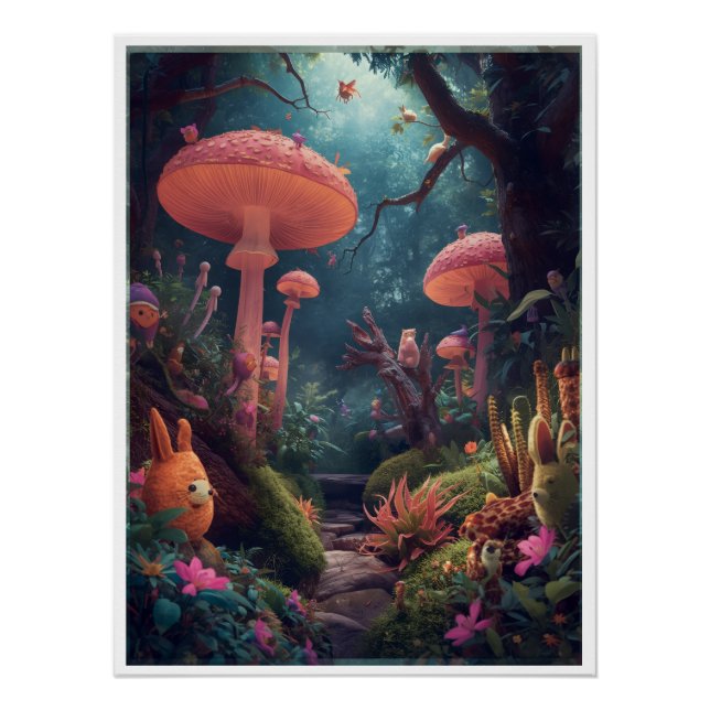 affiche de forêt psychédélique (Devant)