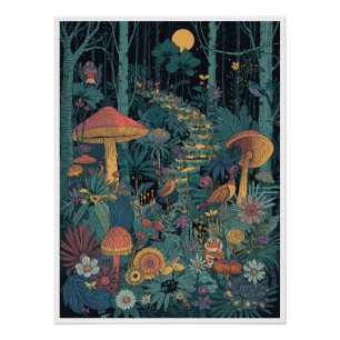 Affiche de forêt psychédélique
