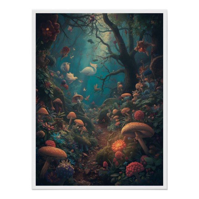 Affiche de forêt psychédélique (Devant)