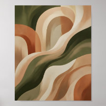 Affiche de galerie d'art mural abstrait en terre c