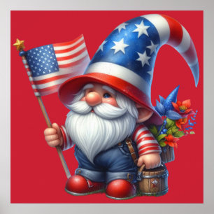 Affiche de gnome patriotique