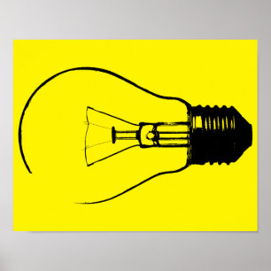 Affiche de Graphisme Artistique d'Ampoule Électriq