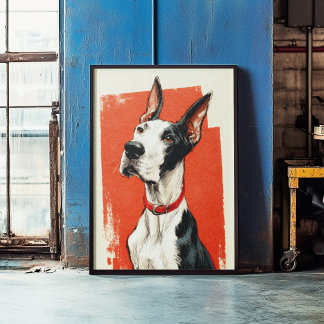 Affiche de Great Dane de cheminée Art mural