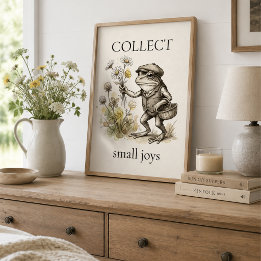 Affiche de grenouille "Collectionnez les petites j