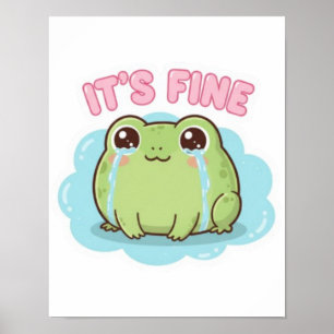 Affiche de grenouille fine Mignon grenouille qui p