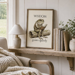 Affiche de grenouille "La sagesse grandit silencie