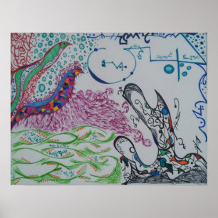 Affiche de gribouillis abstrait