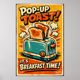 Affiche de grille-pain de cuisine rétro – Toast po