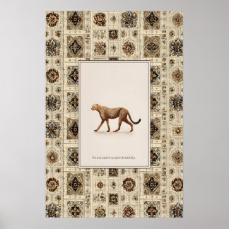 Affiche de guépard imprimée Art mural de faune ne