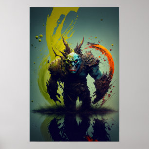 Affiche de Guerrier Orc Fantastique Art de Gamer