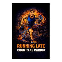 Affiche de gym amusante - Être en retard compte co