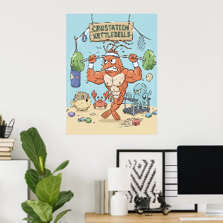 Affiche de gym Buff Shrimp - Impression d'art de p