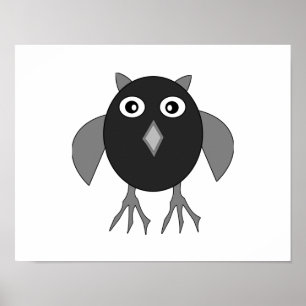 Affiche de hibou effrayant d'Halloween