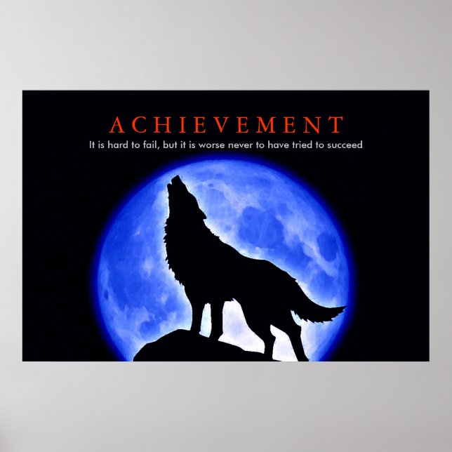 Affiche de hurlement de loup de Motivation unique  (Devant)