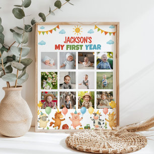 Affiche de jalons de photos de la première année A