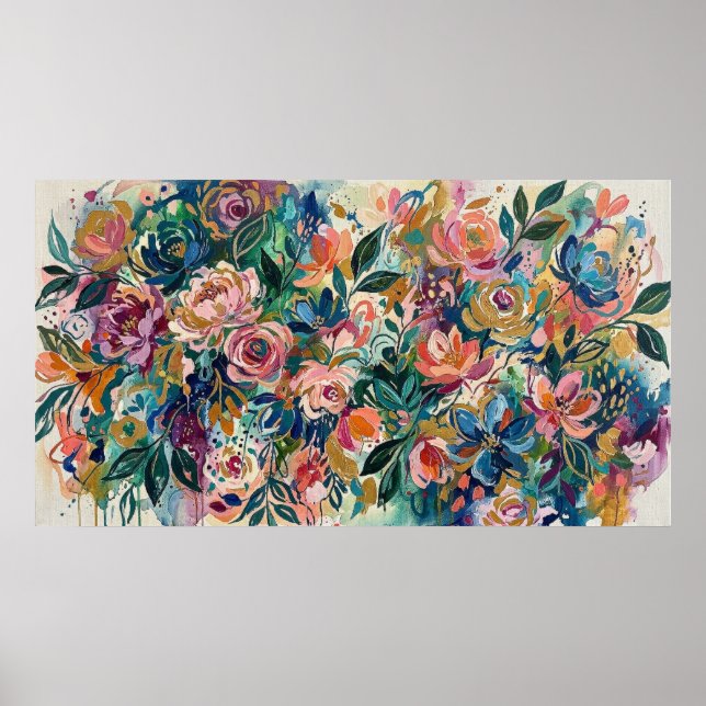 Affiche de jardin floral complexe (Devant)