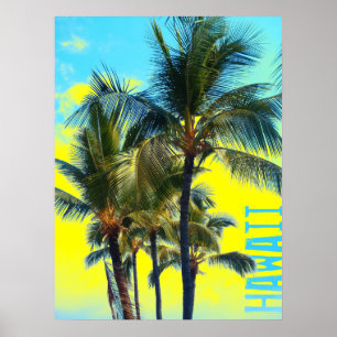 Affiche de jaune de paume d'Hawaï
