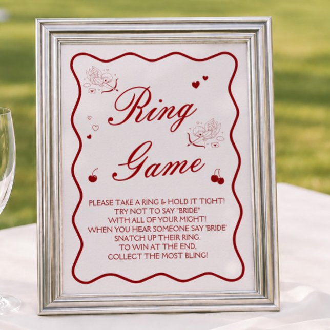 Affiche de jeu de bague de douche de mariée Cherry (Créateur téléchargé)