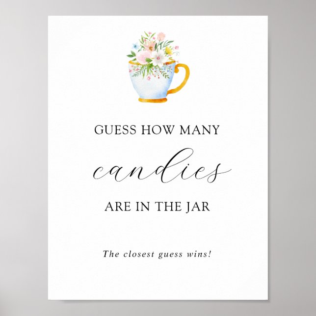 Affiche de jeu de douche « Devinez combien il y en (Devant)