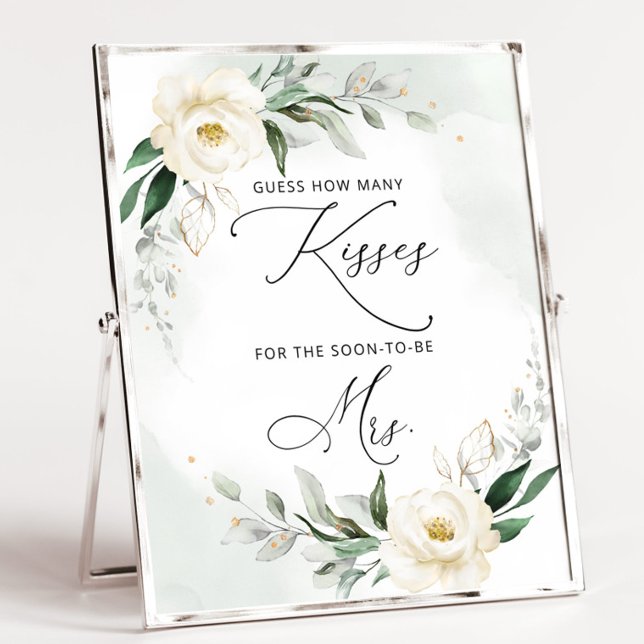 Affiche de jeu de douche nuptiale avec des bisous  (Créateur téléchargé)