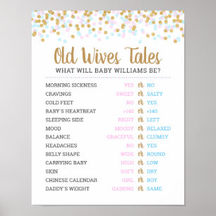 Affiche de jeu de révélation du sexe de bébé selon