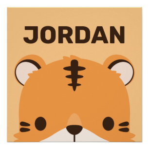Affiche de joli tigre avec nom personnalisé