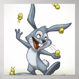 Affiche de jonglerie de lapin