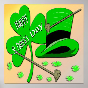 Affiche de jour du shamrock de St Patrick heureux