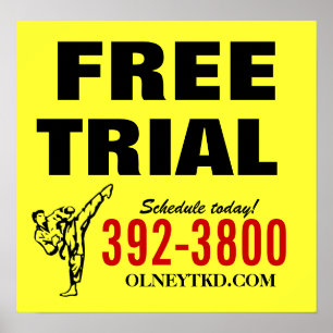 Affiche de karaté d'essai gratuit
