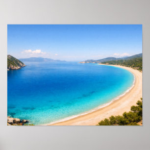 Affiche de la baie océanique de la côte méditerran