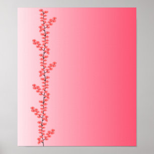 Affiche de la branche de fleurs, personnaliser